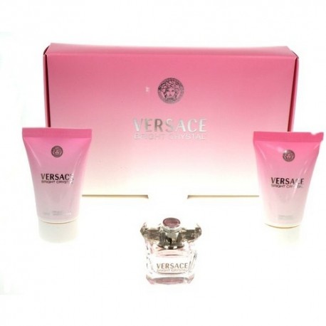 Versace Bright Crystal, rinkinys tualetinis vanduo moterims, (EDT 5ml + 25ml kūno losjonas + 25ml