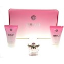 Versace Bright Crystal, rinkinys tualetinis vanduo moterims, (EDT 5ml + 25ml kūno losjonas + 25ml