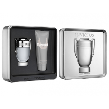 Paco Rabanne Invictus, rinkinys tualetinis vanduo vyrams, (EDT 100ml + 100ml dušo želė)