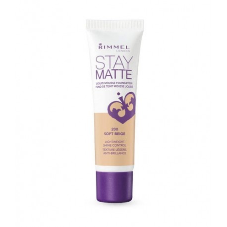 Rimmel London Stay Matte, Liquid Mousse Foundation, makiažo pagrindas moterims, 30ml, (201 Classic