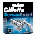 Gillette Sensor Excel, skutimosi peiliukų galvutės vyrams, 3pc