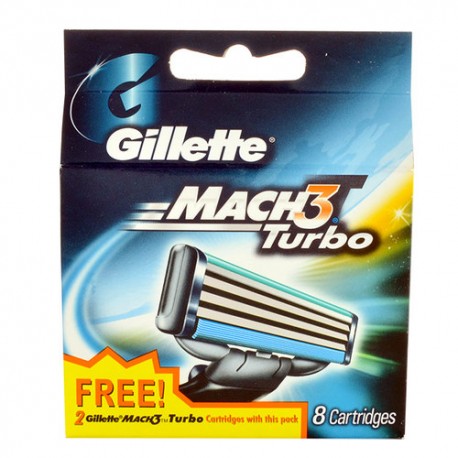 Gillette Mach3 Turbo, skutimosi peiliukų galvutės vyrams, 2pc
