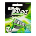 Gillette Mach3, Sensitive, skutimosi peiliukų galvutės vyrams, 4pc