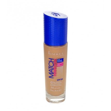 Rimmel London Match Perfection, SPF20, makiažo pagrindas moterims, 30ml, (010 Light Porcelain)