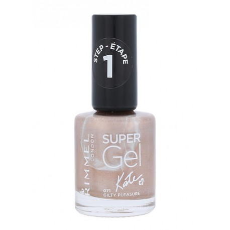 Rimmel London Super Gel By Kate, STEP1, nagų lakas moterims, 12ml, (071 Guilty Pleasure)