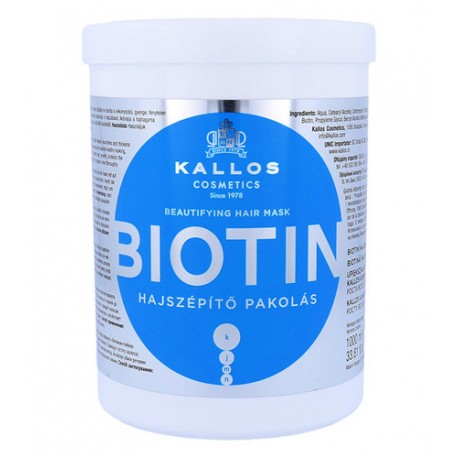 Kallos Cosmetics Biotin, plaukų kaukė moterims, 1000ml