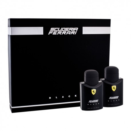 Ferrari Scuderia Ferrari Black, rinkinys tualetinis vanduo vyrams, (EDT 75 ml + losjonas po