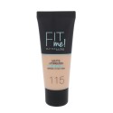 Maybelline Fit Me!, Matte + Poreless, makiažo pagrindas moterims, 30ml, (115 Ivory)