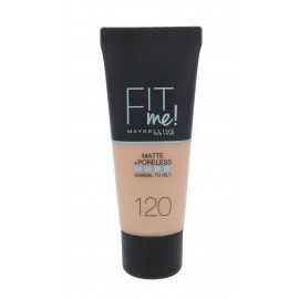 Maybelline Fit Me!, Matte + Poreless, makiažo pagrindas moterims, 30ml, (120 Classic Ivory)