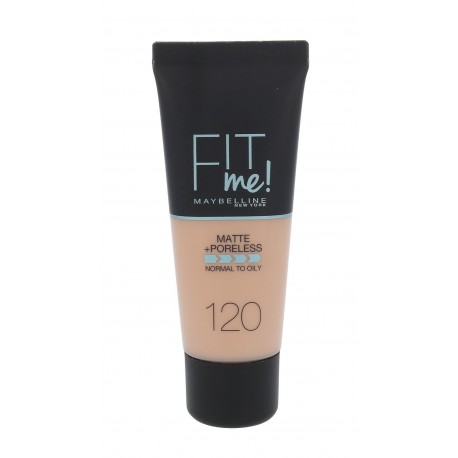 Maybelline Fit Me!, Matte + Poreless, makiažo pagrindas moterims, 30ml, (120 Classic Ivory)