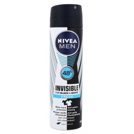 Nivea Men Invisible For Black & White, 48H, antiperspirantas vyrams, 150ml