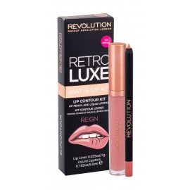 Makeup Revolution London Matte Lip Kit, Retro Luxe, rinkinys lūpdažis moterims, (Liquid lūpdažis
