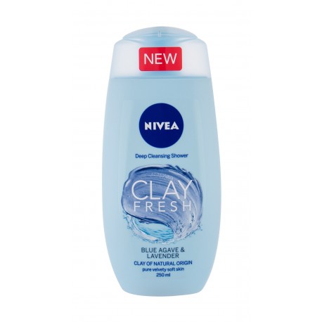 Nivea Clay Fresh, dušo želė moterims, 250ml, (Blue Agave & Lavender)