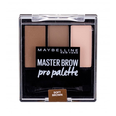 Maybelline Master Brow, Pro Palette, dažų paletė antakiams moterims, 6g, (Soft Brown)