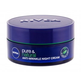 Nivea Pure & Natural, Anti-Wrinkle, naktinis kremas moterims, 50ml