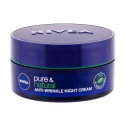 Nivea Pure & Natural, Anti-Wrinkle, naktinis kremas moterims, 50ml