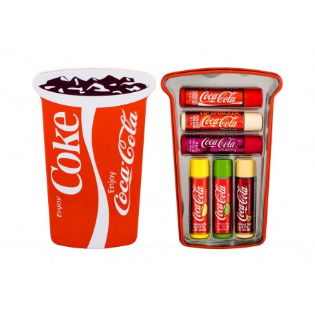 Lip Smacker Lip Balm, Coca-Cola, rinkinys lūpų balzamas vaikams, (lūpų balzamas 6 x 4 g + Tin