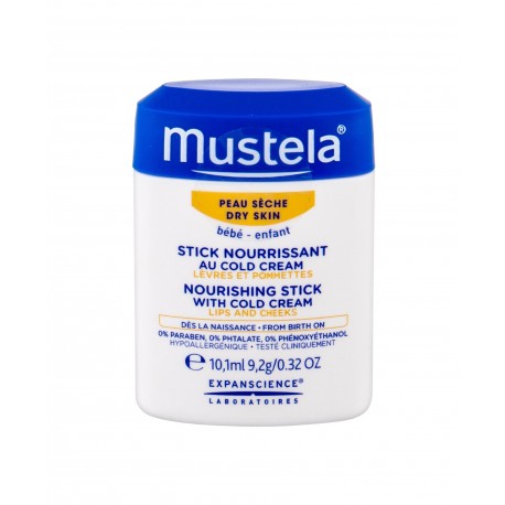 Mustela Bébé, Nourishing Stick With Cold Cream, dieninis kremas vaikams, 10,1ml