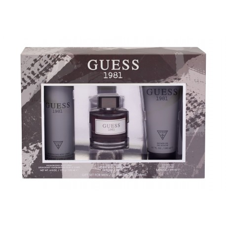 GUESS Guess 1981, rinkinys tualetinis vanduo vyrams, (EDT 100 ml + dušo želė 200 ml +