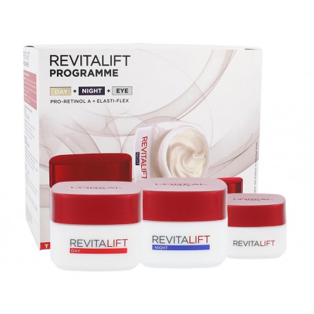 L´Oréal Paris Revitalift, rinkinys dieninis kremas moterims, (Daily skin care 50 ml + Night skin