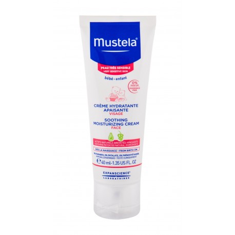 Mustela Bébé, Soothing Moisturizing Face Cream, dieninis kremas vaikams, 40ml