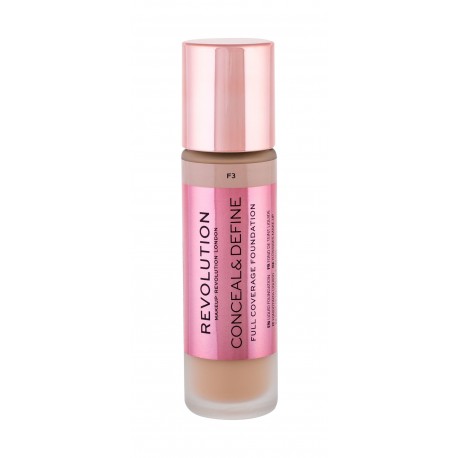 Makeup Revolution London Conceal & Define, makiažo pagrindas moterims, 23ml, (F3)