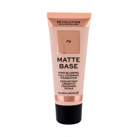 Makeup Revolution London Matte Base, makiažo pagrindas moterims, 28ml, (F8)