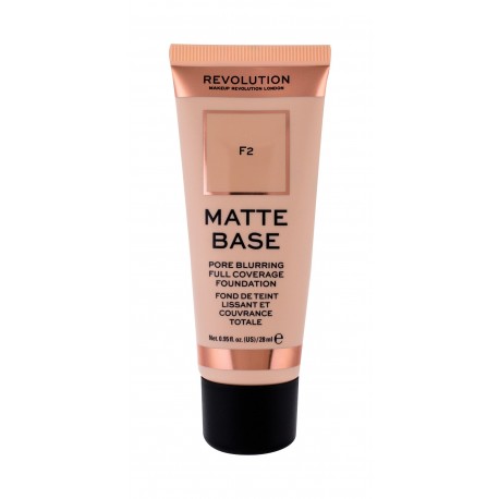 Makeup Revolution London Matte Base, makiažo pagrindas moterims, 28ml, (F2)