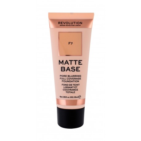 Makeup Revolution London Matte Base, makiažo pagrindas moterims, 28ml, (F7)