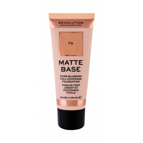 Makeup Revolution London Matte Base, makiažo pagrindas moterims, 28ml, (F9)