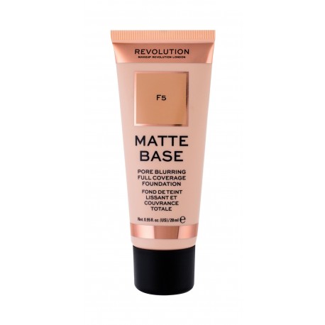 Makeup Revolution London Matte Base, makiažo pagrindas moterims, 28ml, (F5)