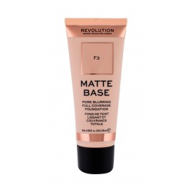 Makeup Revolution London Matte Base, makiažo pagrindas moterims, 28ml, (F3)