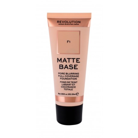 Makeup Revolution London Matte Base, makiažo pagrindas moterims, 28ml, (F1)