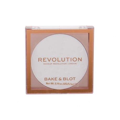 Makeup Revolution London Bake & Blot, kompaktinė pudra moterims, 5,5g, (White)