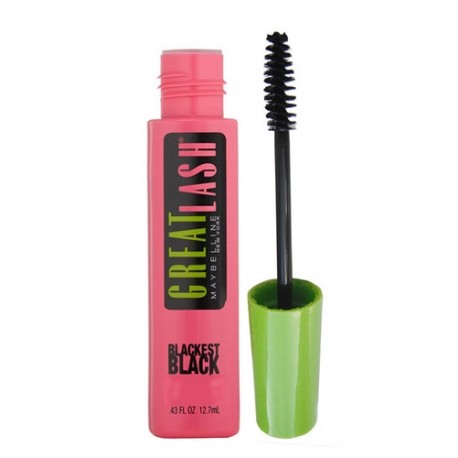 Maybelline Great Lash Blackest Black, blakstienų tušas moterims, 12,5ml, (Black)