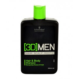 Schwarzkopf 3DMEN, Hair & Body, šampūnas vyrams, 250ml