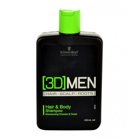 Schwarzkopf 3DMEN, Hair & Body, šampūnas vyrams, 250ml