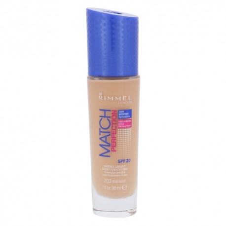 Rimmel London Match Perfection, SPF20, makiažo pagrindas moterims, 30ml, (203 True Beige)