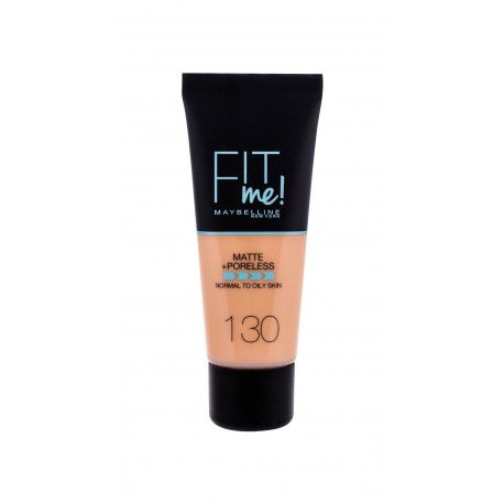 Maybelline Fit Me!, Matte + Poreless, makiažo pagrindas moterims, 30ml, (130 Buff Beige)