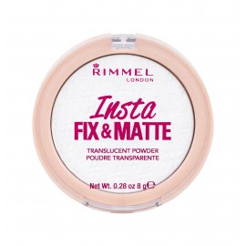 Rimmel London Insta, Fix & Matte, kompaktinė pudra moterims, 8g, (001 Translucent)