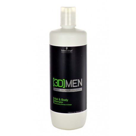 Schwarzkopf 3DMEN, Hair & Body, šampūnas vyrams, 1000ml