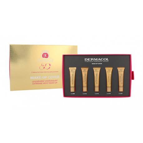 Dermacol Make-Up Cover, rinkinys makiažo pagrindas moterims, (Make-Up 5 x 5 ml)