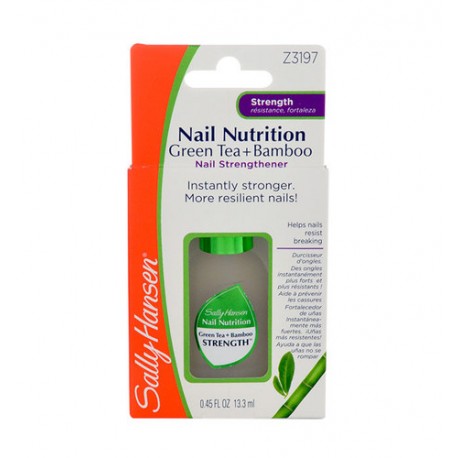 Sally Hansen Nail Nutrition, Green Tea+Bamboo Nail Strengthener, nagų lakas moterims, 13,3ml