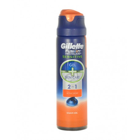 Gillette Fusion Proglide Sensitive, 2in1 Active Sport, skutimosi želė vyrams, 170ml