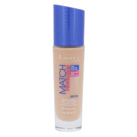 Rimmel London Match Perfection, SPF20, makiažo pagrindas moterims, 30ml, (101 Classic Ivory)