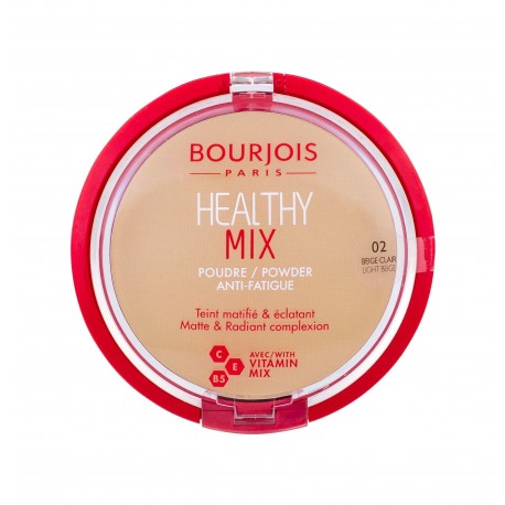 BOURJOIS Paris Healthy Mix, Anti-Fatigue, kompaktinė pudra moterims, 11g, (02 Light Beige)