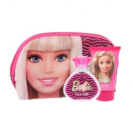 Barbie Barbie, rinkinys tualetinis vanduo vaikams, (EDT 50 ml + kūno losjonas 100 ml + kosmetika