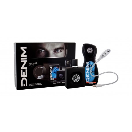 Denim Original, rinkinys tualetinis vanduo vyrams, (EDT 100 ml + dušo želė 250 ml + USB Led